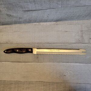 Vintage Wonder Knife Stainless Steel Serrated Bread Knife With Brown Handle Made
